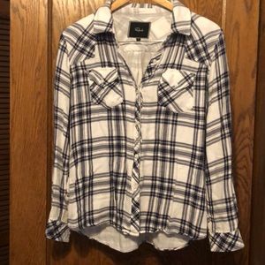 Rails Plaid Button-down Top blue and white medium